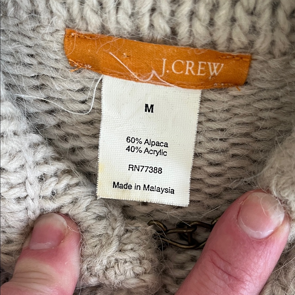 J. Crew Alpaca Blend Sweater in Cream - Picture 2 of 3